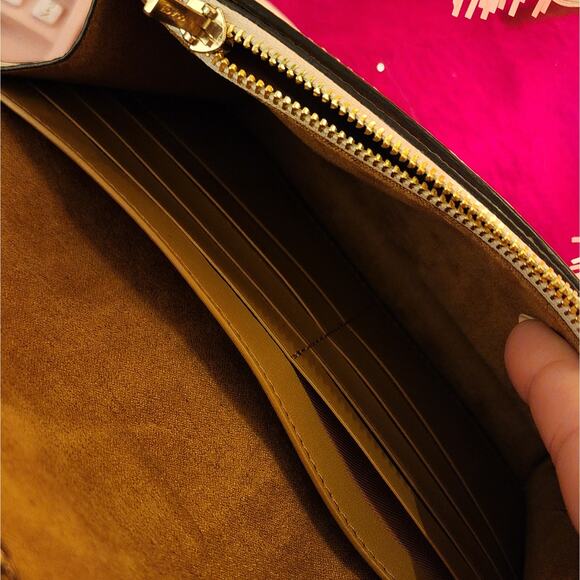 Coach 7287 Georgie Crossbody Bag Signature Canvas Chalk Gold Chain Strap Leather - Picture 7 of 12